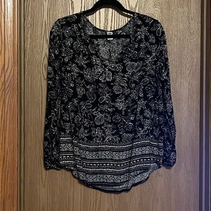 Old Navy Black & White Blouse - Large